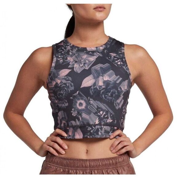 Nike Women's Epic Lux Printed Crop Top Purple Sz XS AQ1541-081 - Picture 1 of 7